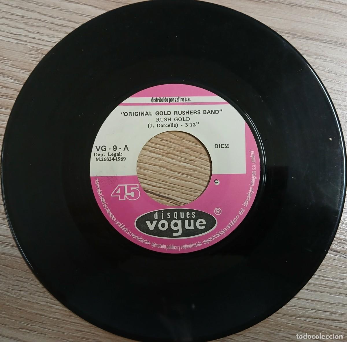 Discos de vinilo: Disco vinilo single Original Gold Rushers Band (sin funda) - Foto 2