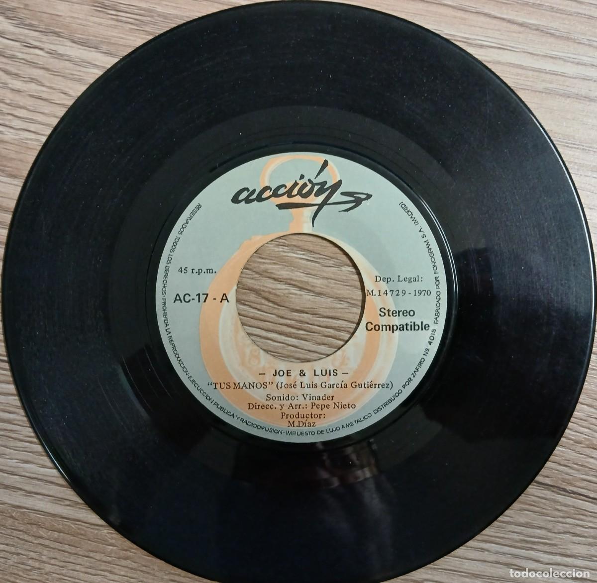 Discos de vinilo: Disco vinilo single Joe & Luis (Sin funda) - Foto 1