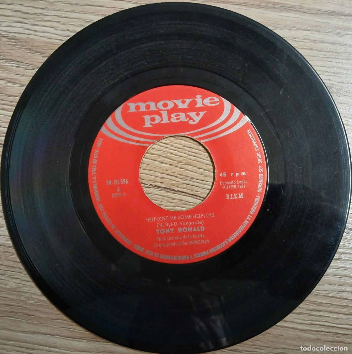 Discos de vinilo: Disco vinilo single Tony Ronald (Sin funda) - Foto 2