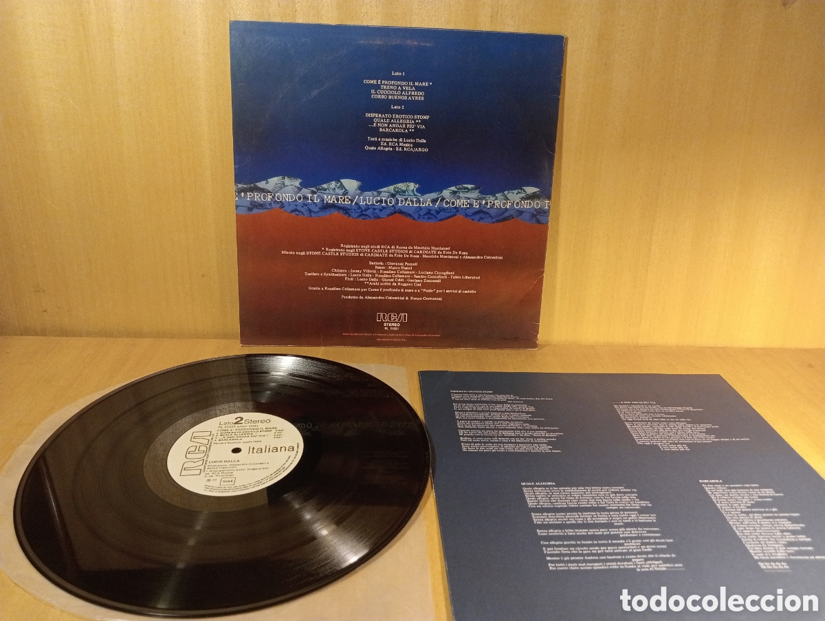 Discos de vinilo: Lucio Dalla. Come eprofundo il mare. - Foto 2