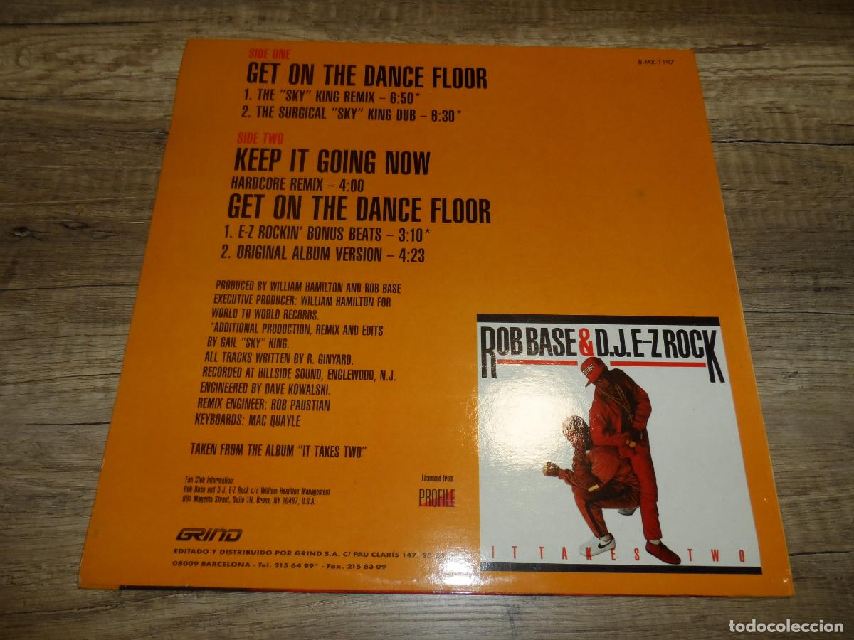 Discos de vinilo: ROB BASE & D.J. E-Z ROCK - GET ON THE DANCE FLOOR - Foto 2