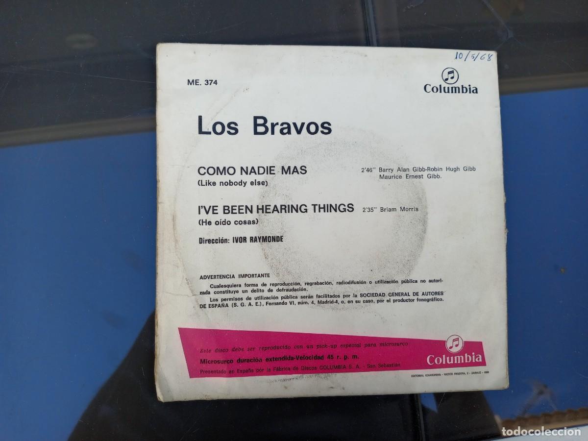Discos de vinilo: LOS BRAVOS - COMO NADIE M&Aacute;S (SINGLE) - Foto 2