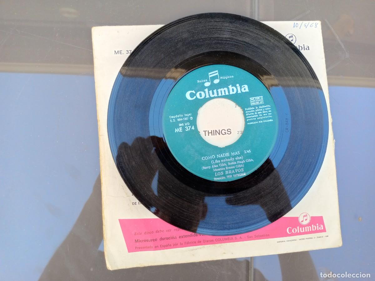 Discos de vinilo: LOS BRAVOS - COMO NADIE M&Aacute;S (SINGLE) - Foto 3