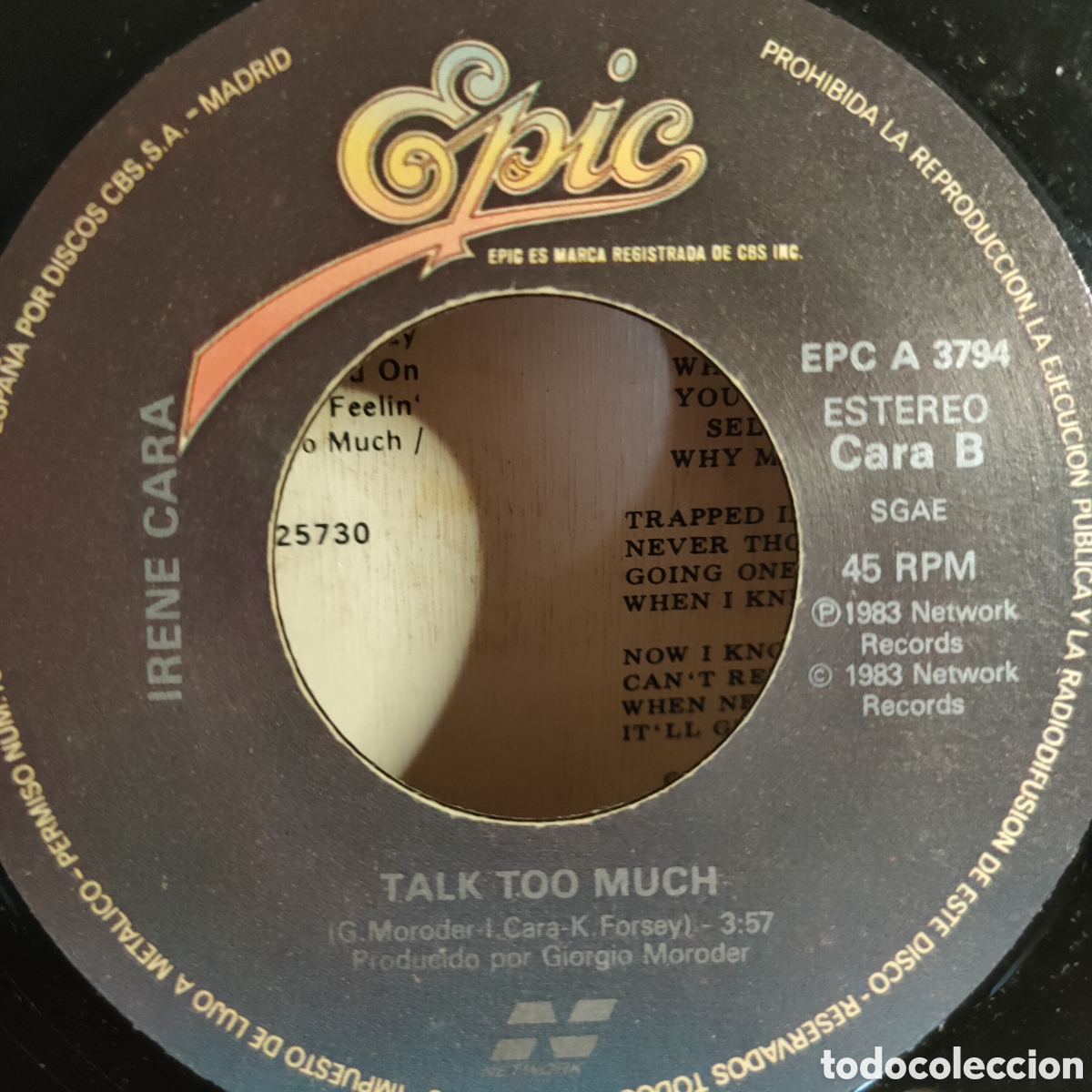 Discos de vinilo: Irene Cara &ndash; Why Me? . 1983 original disco 7&rdquo; vinilo - Foto 4