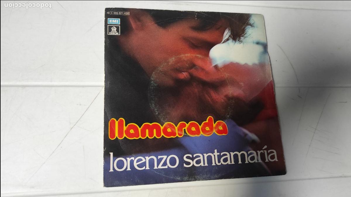 Discos de vinilo: SINGLE LORENZO SANTAMAR&Iacute;A - LLAMARADA - Foto 1