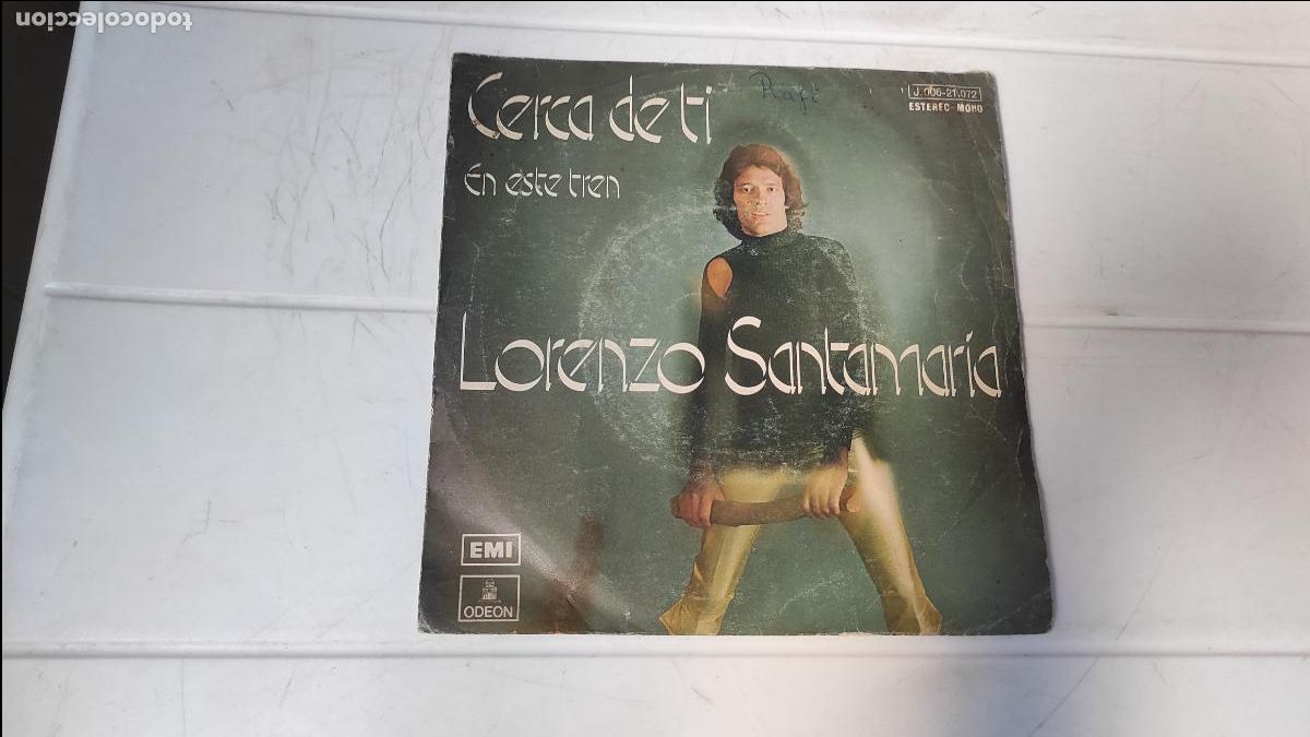 Discos de vinilo: SINGLE LORENZO SANTAMAR&Iacute;A - CERCA DE TI - Foto 1