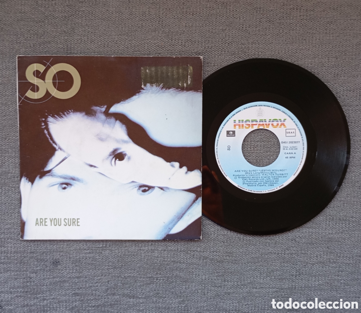 Disques de vinyle: So. Are You Sure?/ Side Don't Look Back. Single 7&rdquo;, a&ntilde;o 1988.