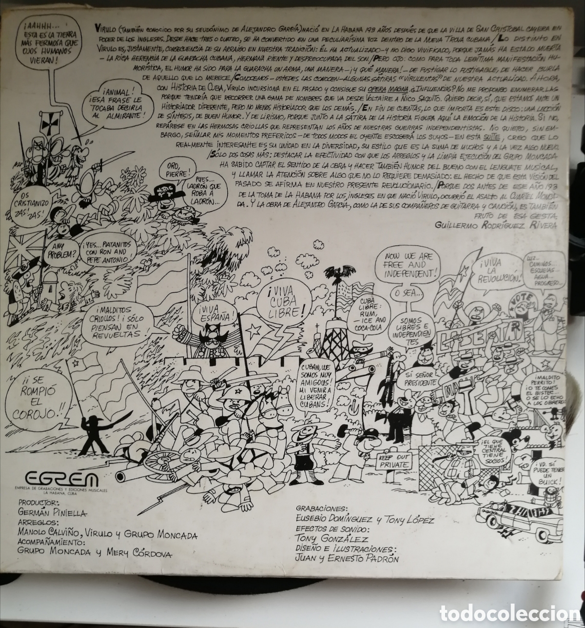 Discos de vinilo: VIRULO. La Historia de Cuba (Areiro, 1979) Gatefold - Foto 2