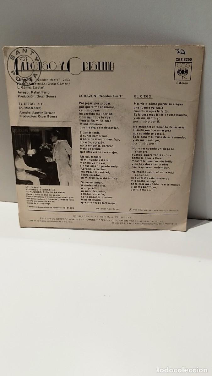 Discos de vinilo: Alfonso y Cristina, coraz&oacute;n. Single - Foto 3
