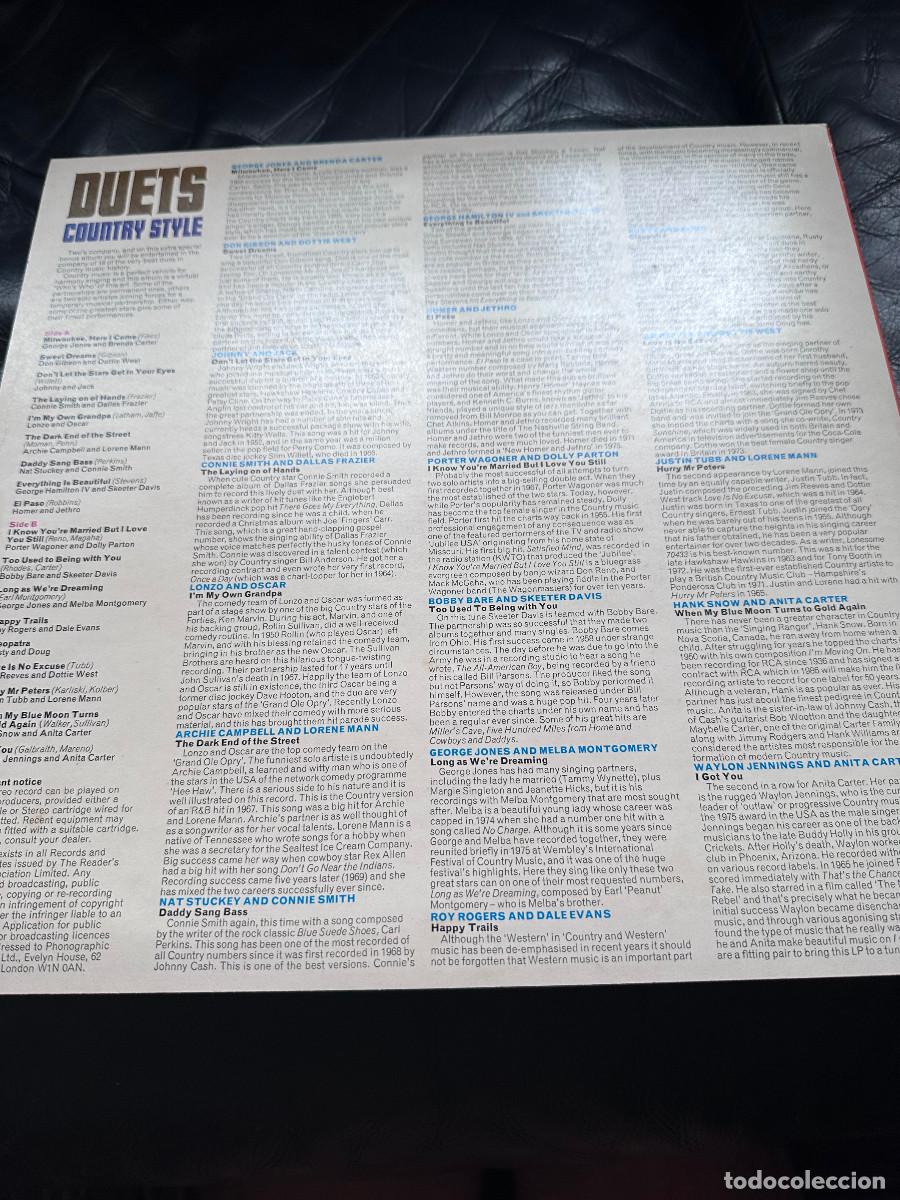 Discos de vinilo: DUETS COUNNTRY STYLE LP - Foto 2