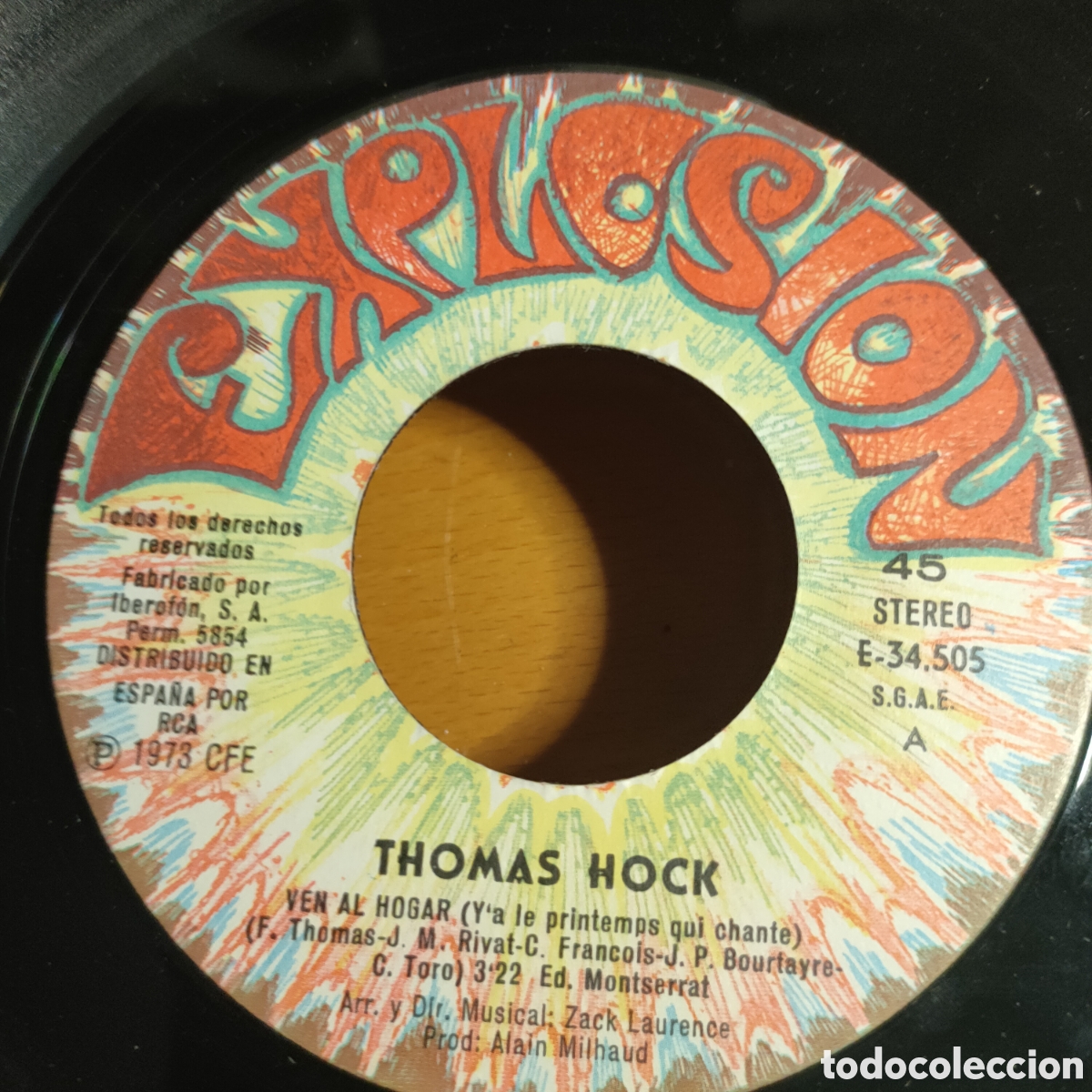 Discos de vinilo: Thomas Hock &ndash; Ven Al Hogar . 1973 original Spain disco 7&rdquo; vinilo - Foto 3