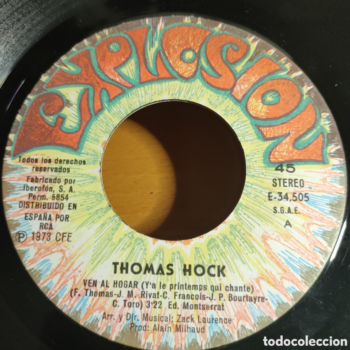 Discos de vinilo: Thomas Hock &ndash; Ven Al Hogar . 1973 original Spain disco 7&rdquo; vinilo - Foto 4