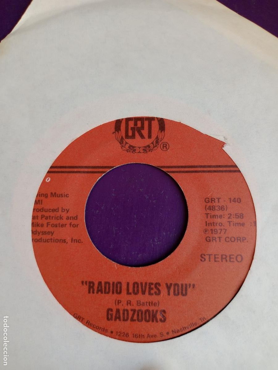 Dischi in vinile: Gadzooks &lrm;&ndash; Radio Loves You / Holiday - Sg GRT 1977 - FUNK SOUL DISCO 70'S - DIRIA Q PUESTO UNA VEZ