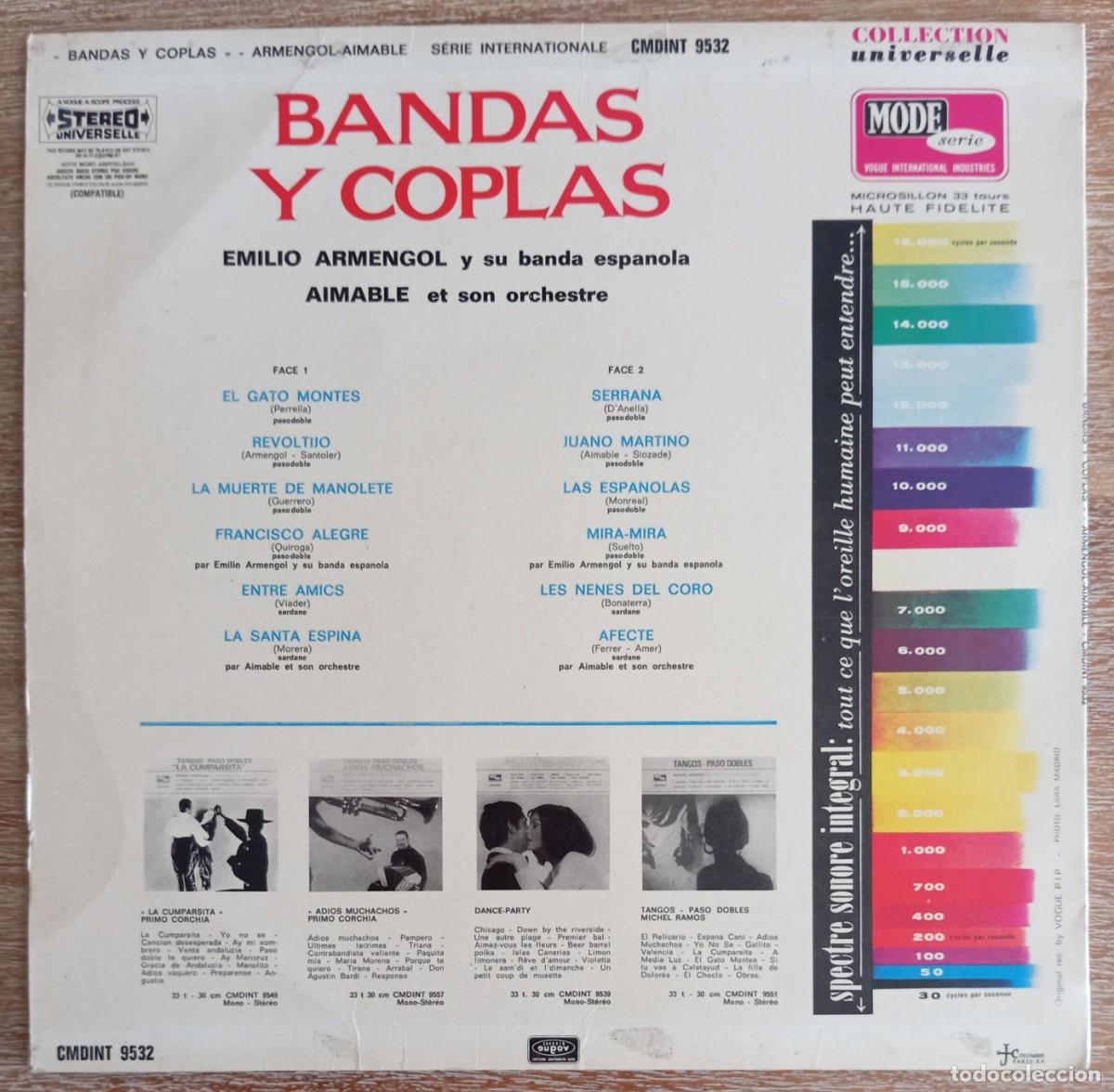 Discos de vinilo: VINILO BANDAS Y COPLAS - AIMABLE - EMILIO ARMENGOL - Foto 3