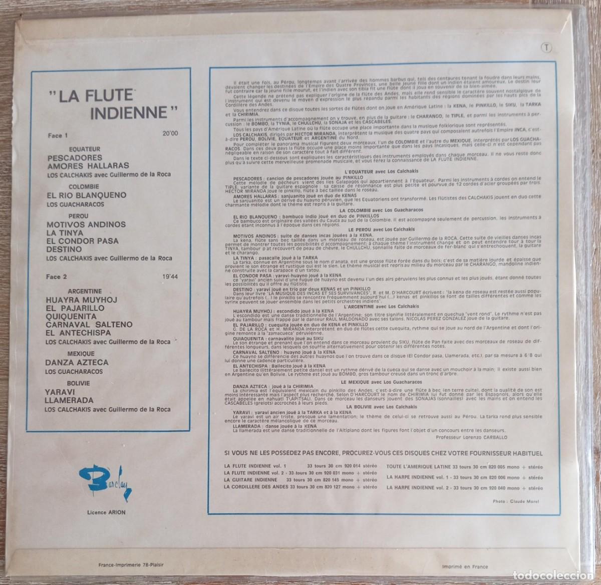 Discos de vinilo: VINILO - LA FLUTE INDIENNE - LOS CALCHAKIS - LOS GUACHARACOS - Foto 3