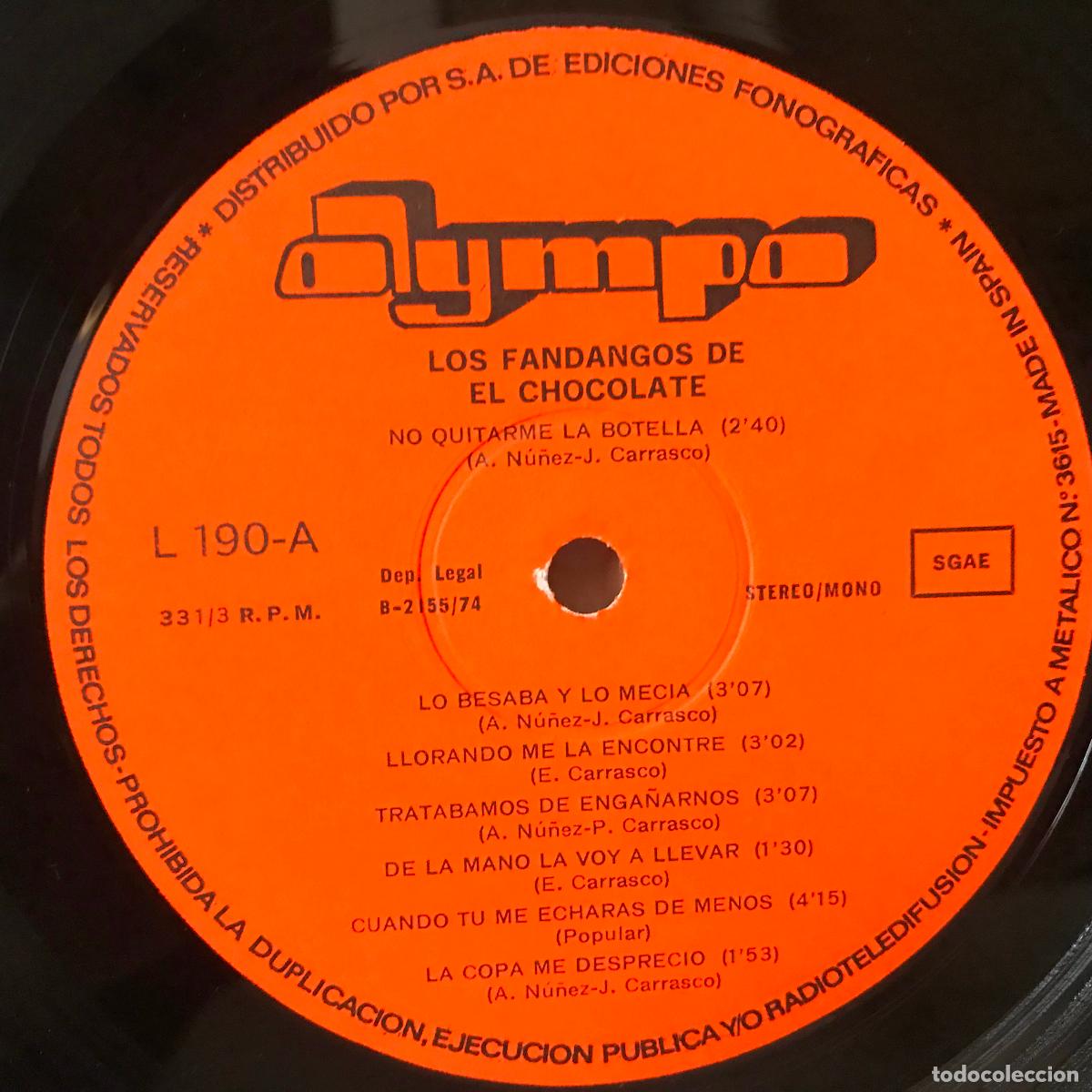 Discos de vinilo: Los fandangos de El Chocolate - Foto 3