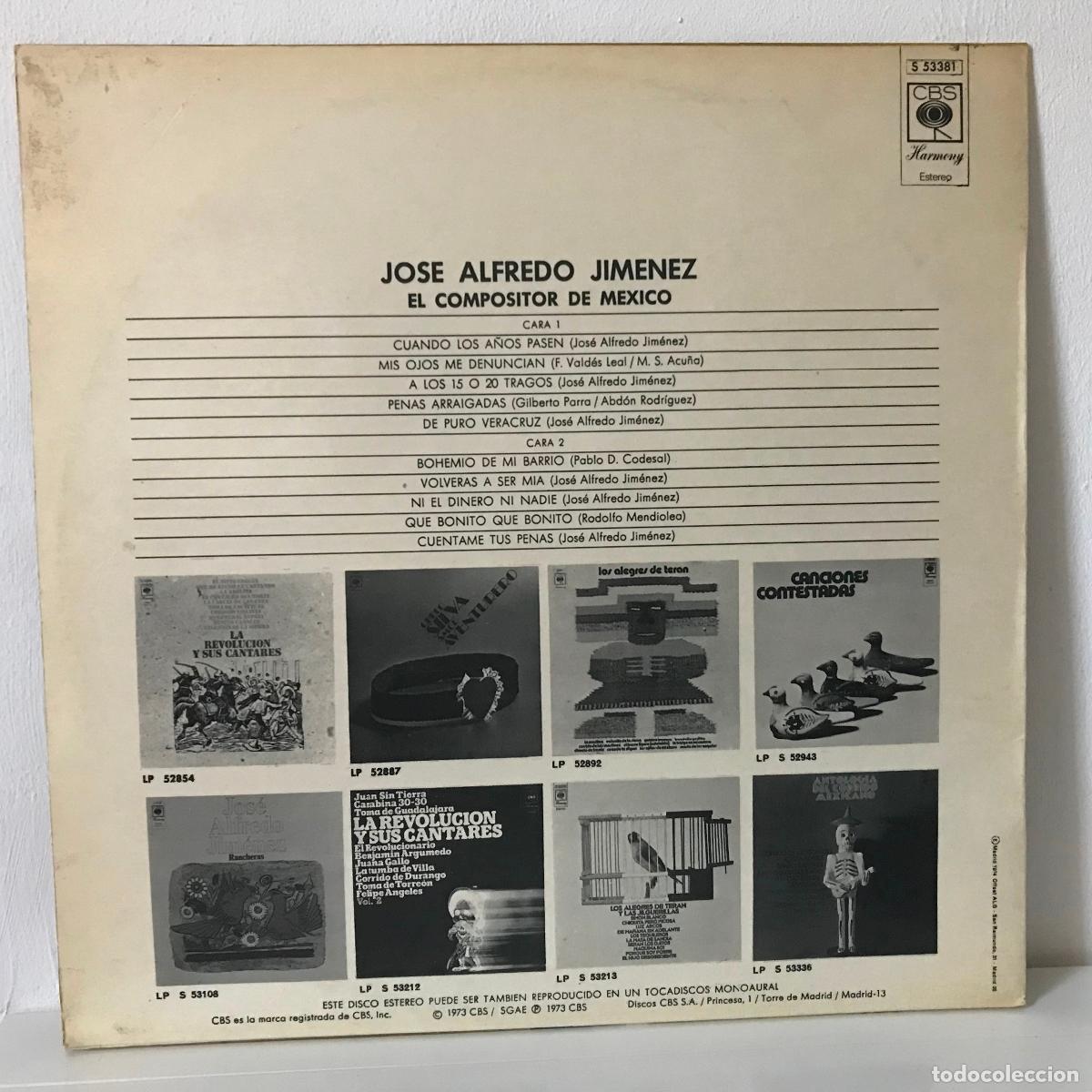 Discos de vinilo: Jos&eacute; Alfredo Jim&eacute;nez. El compositor de M&eacute;xico - Foto 2