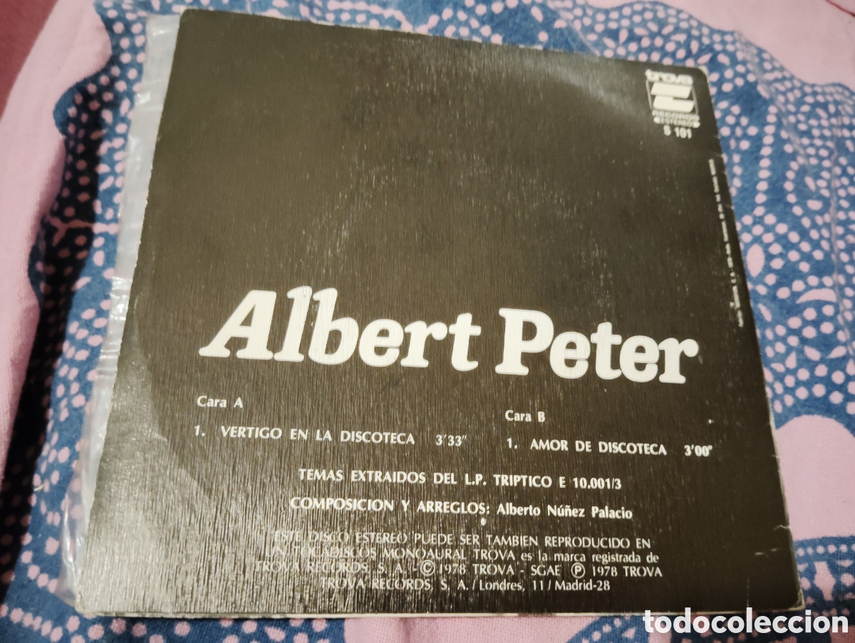 Discos de vinilo: ALBERT PETER - VERTIGO EN LA DISCOTECA / AMOR DE DISCOTECA ( 1978 ) - Foto 2