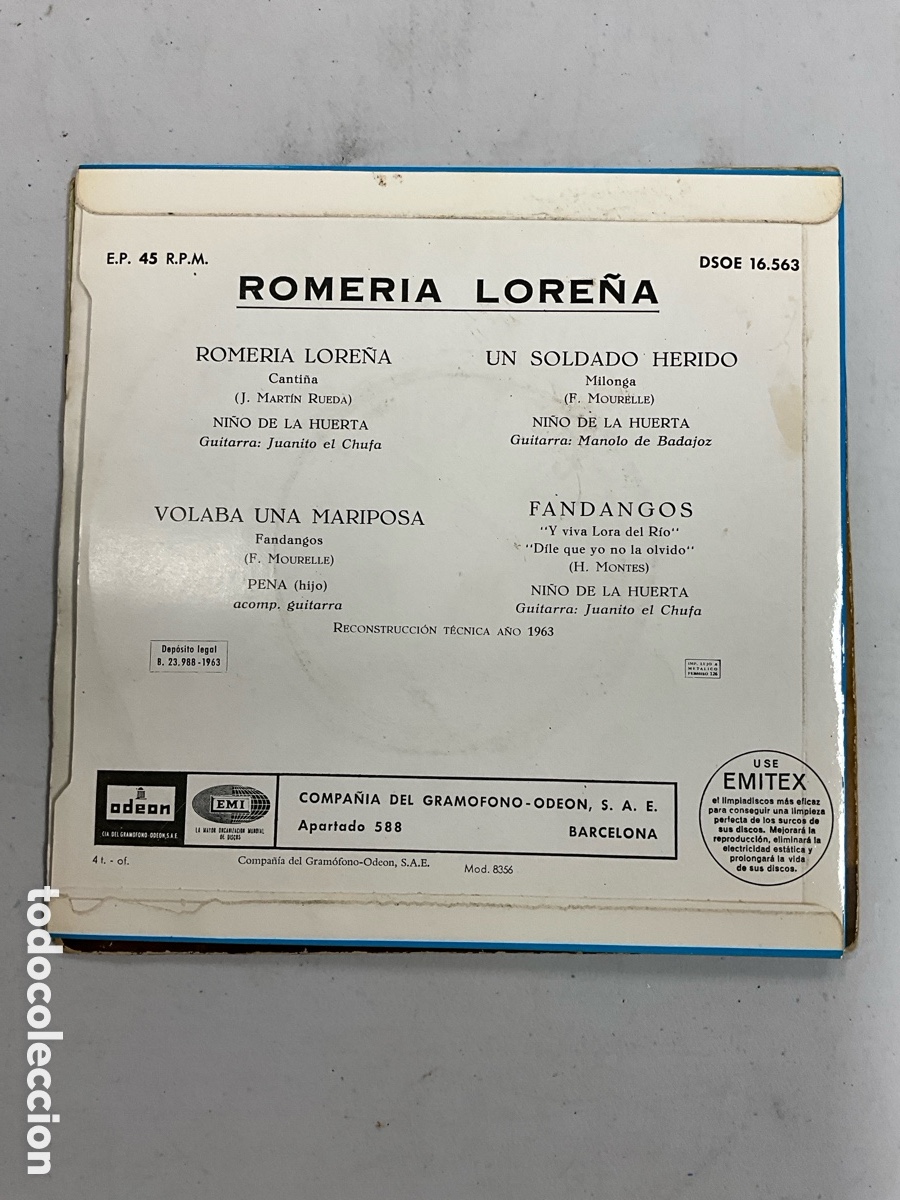 Discos de vinilo: ROMERIA LORE&Ntilde;A, Ni&ntilde;o de la Huerta - Foto 2