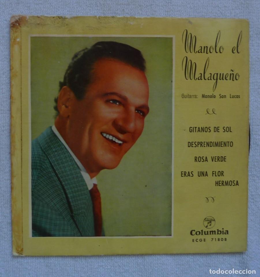 Discos de vinilo: MANOLO EL MALAGUE&Ntilde;O // GITANOS DE SOL+3 // 1963 // EP - Foto 1