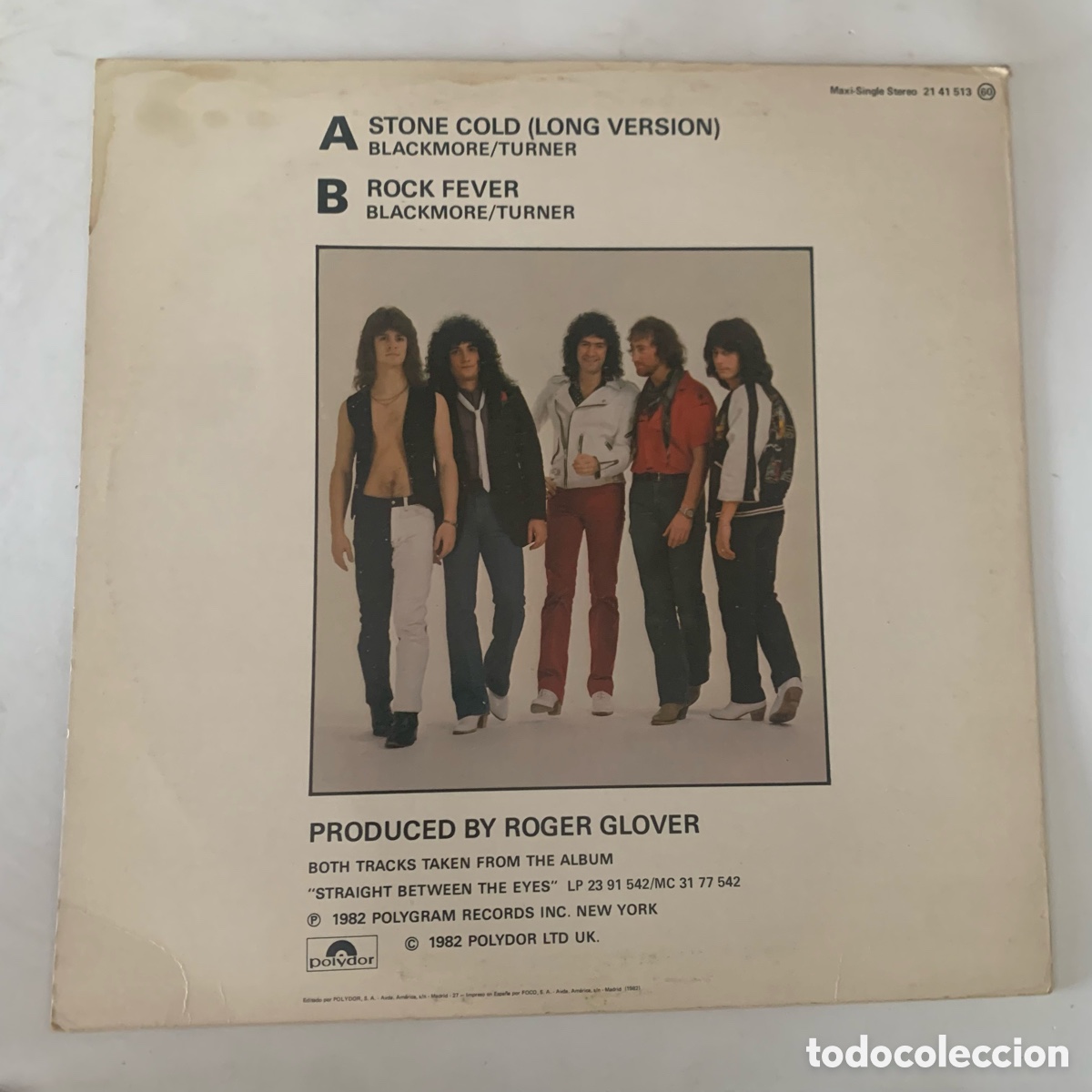 Discos de vinilo: Maxi 12&rsquo;&rsquo; Rainbow - Stone Cold edicion espa&ntilde;ola de 1982 - Foto 2
