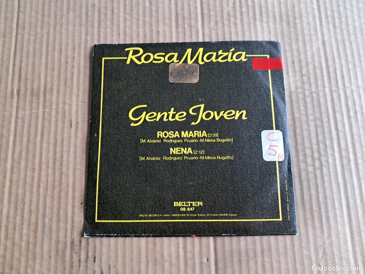 Discos de vinilo: GENTE JOVEN - ROSA MARIA SINGLE 1977 - Foto 3