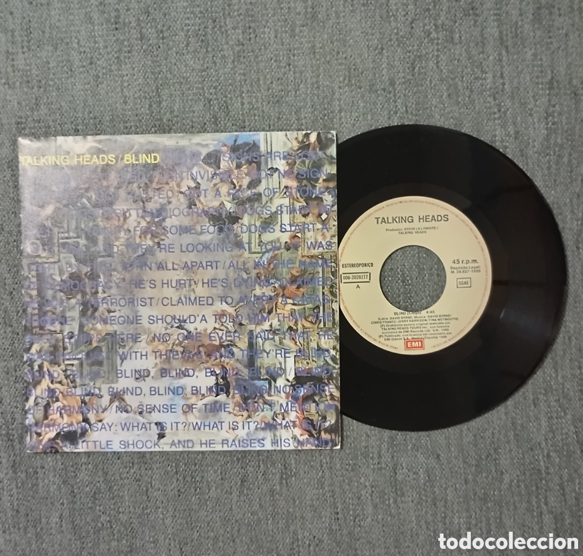 Discos de vinilo: Talking Heads. Blind/ Bill. Single 7&rdquo;, a&ntilde;o 1988. - Foto 1