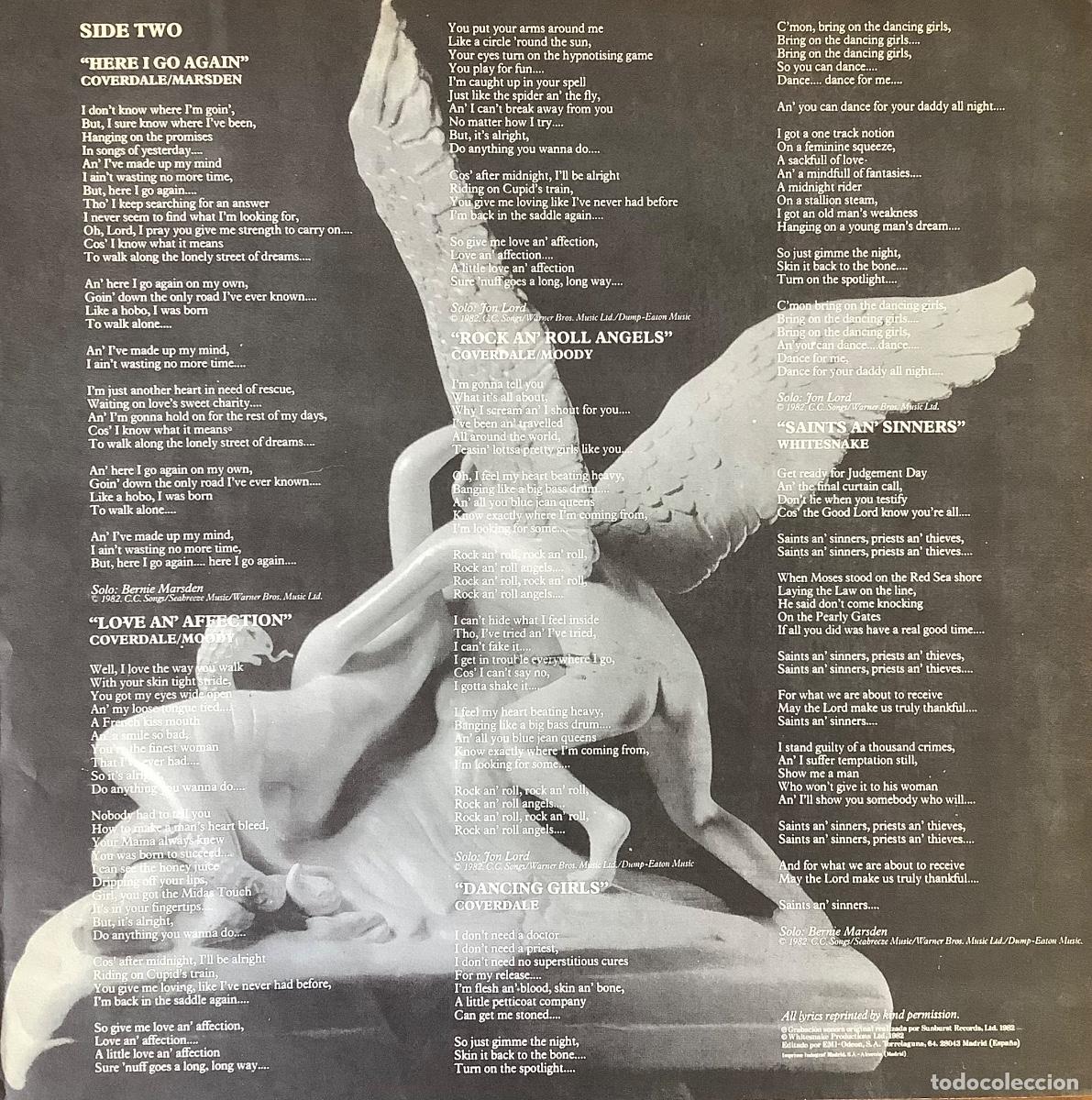 Discos de vinilo: WHITESNAKE-SAINTS & SINNERS - Foto 4