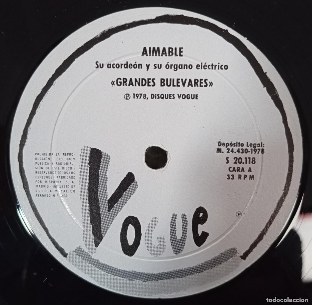 Discos de vinilo: VINILO AIMABLE - GRANDES BULEVARES - Foto 2