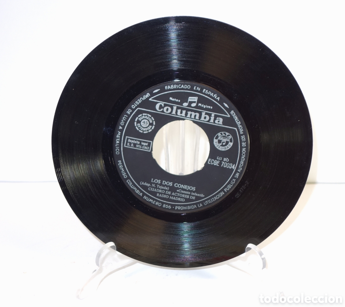 Discos de vinilo: Disco-cuento 45 rpm Los dos conejos y La Lechera - Foto 2