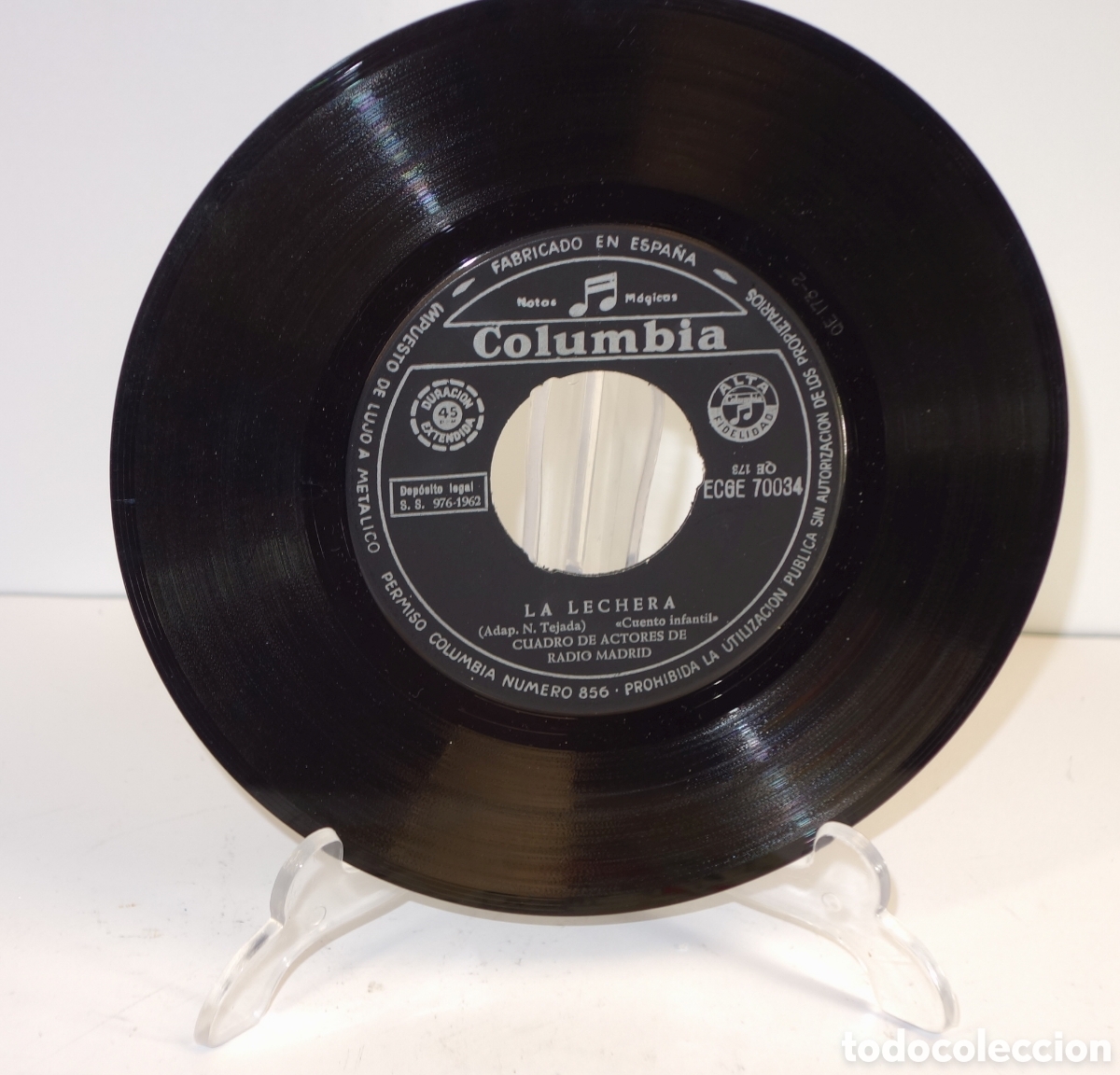 Discos de vinilo: Disco-cuento 45 rpm Los dos conejos y La Lechera - Foto 3