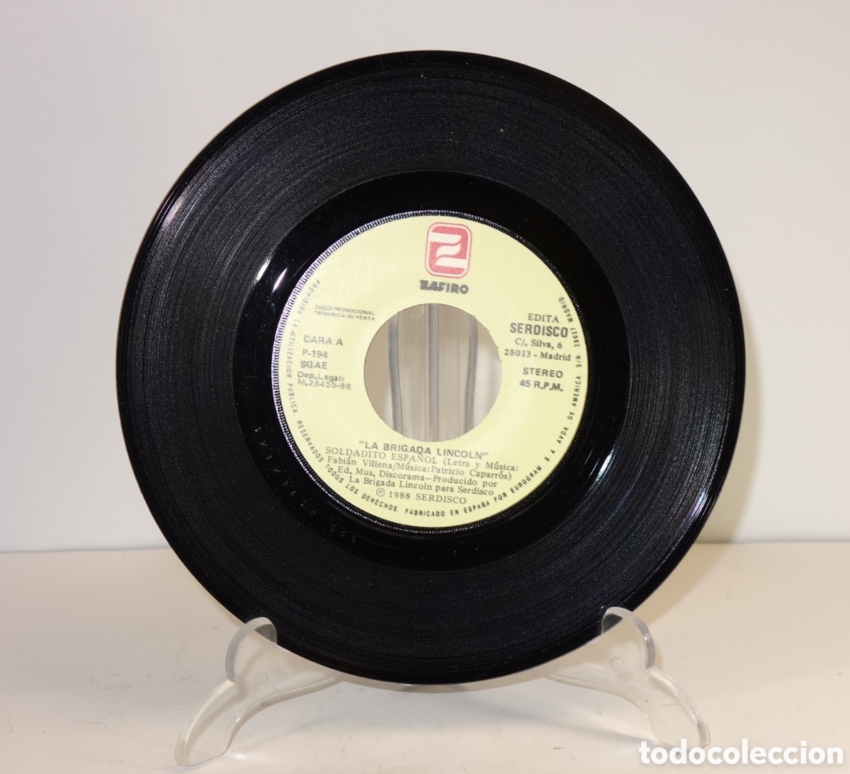 Discos de vinilo: Disco La Brigada Lincoln Soldadito Espa&ntilde;ol - Foto 2