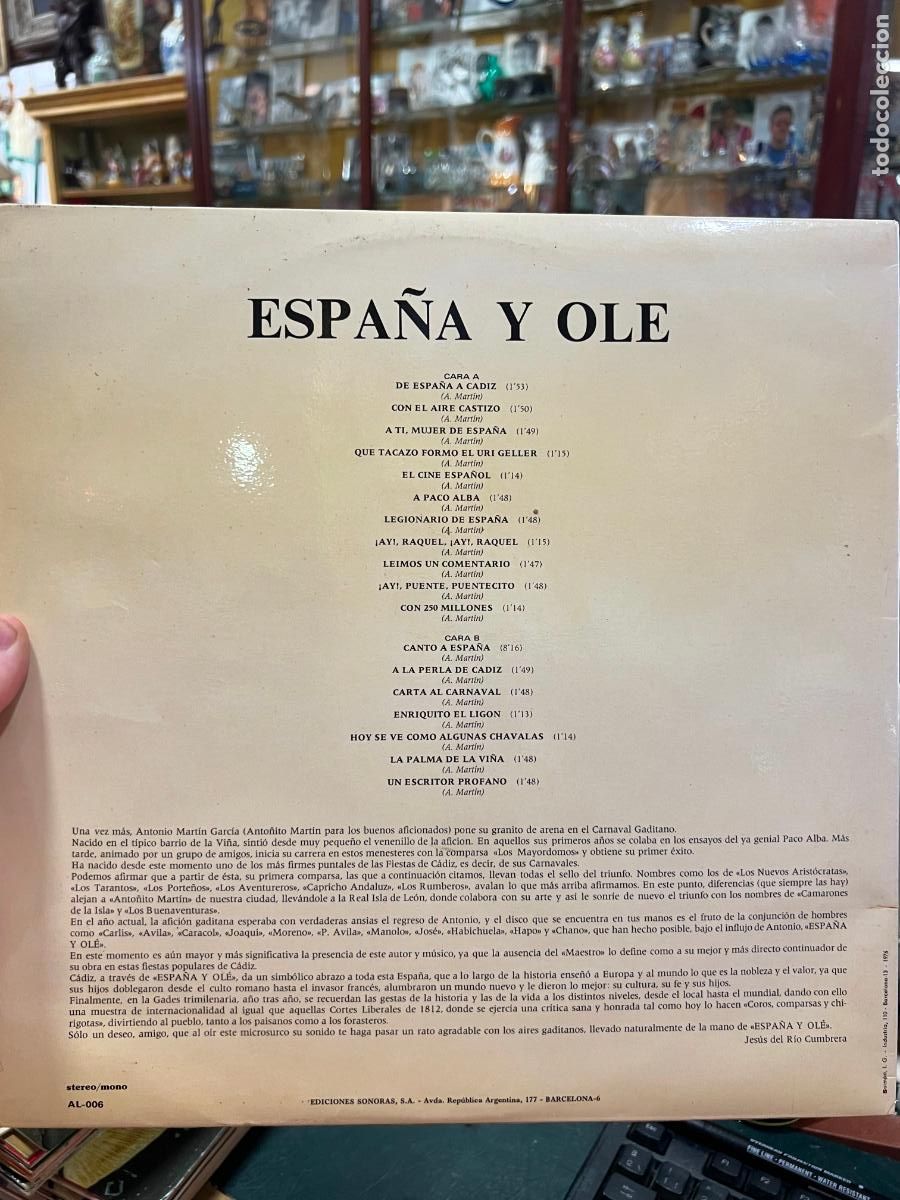 Discos de vinilo: LP ESPA&Ntilde;A Y OLE - CARNAVAL DE CADIZ - Foto 2