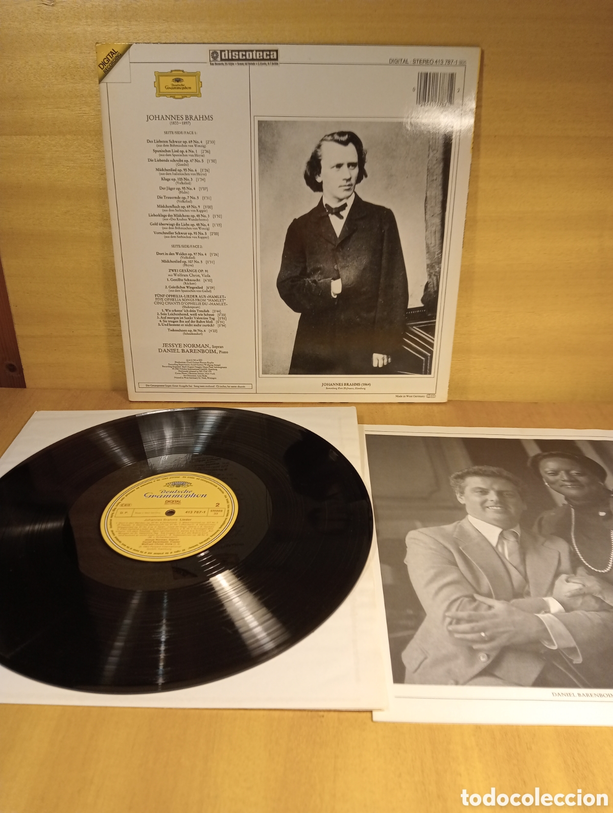 Discos de vinilo: Jessye Norman. Daniel Barenboim. Brahms. Lieder. - Foto 2