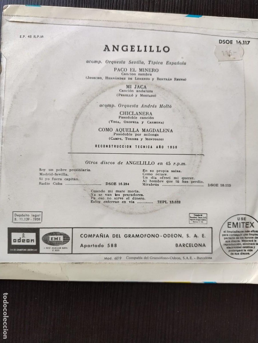 Discos de vinilo: asi canta angelillo EP - Foto 2