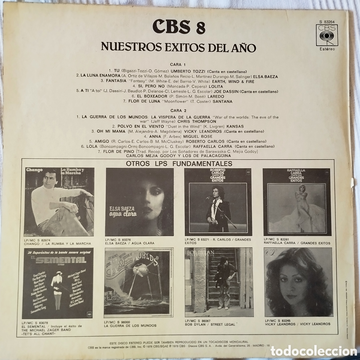 Discos de vinilo: Cbs 8 nuestros &eacute;xitos del a&ntilde;o - Foto 2