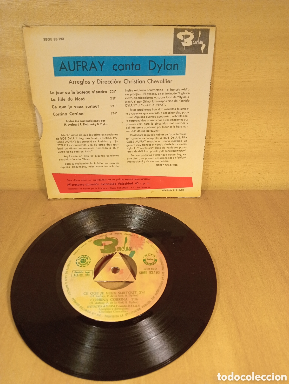 Discos de vinilo: Aufray canta a Dylan. - Foto 2