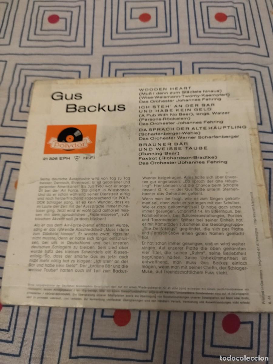 Discos de vinilo: Gus Backus &ndash; Wooden Heart, 1961 - Foto 2