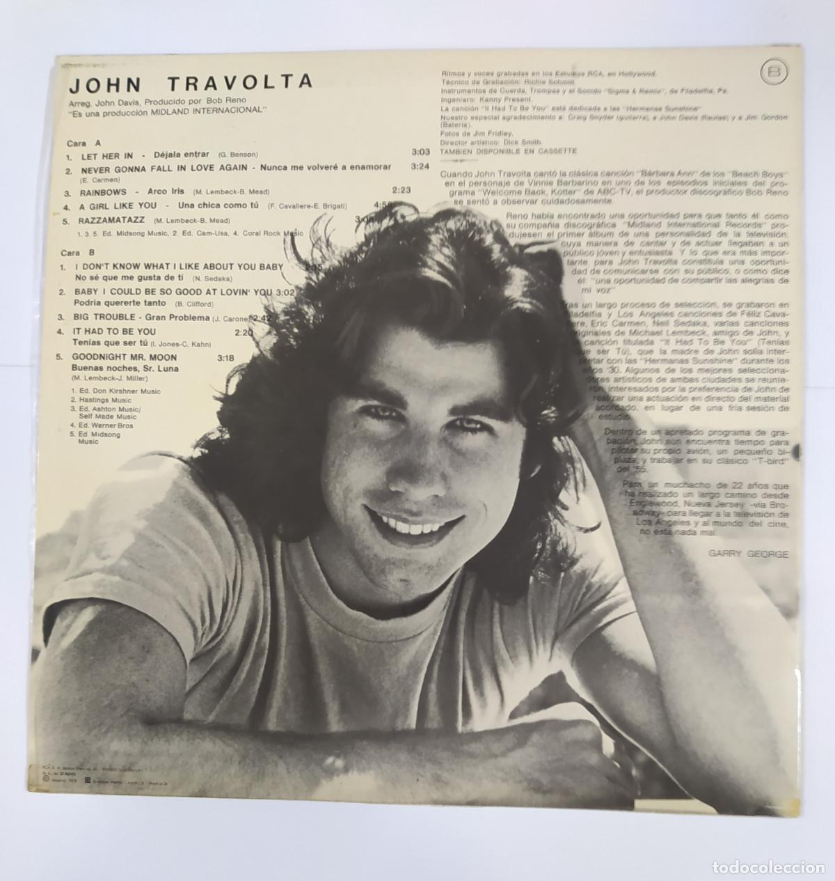 Discos de vinilo: JOHN TRAVOLTA - JOHN TRAVOLTA. LP. TDKLP17 - Foto 2