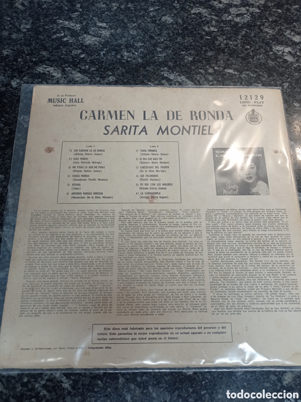 Discos de vinilo: LP de Sara Montiel edici&oacute;n argentina - Foto 2