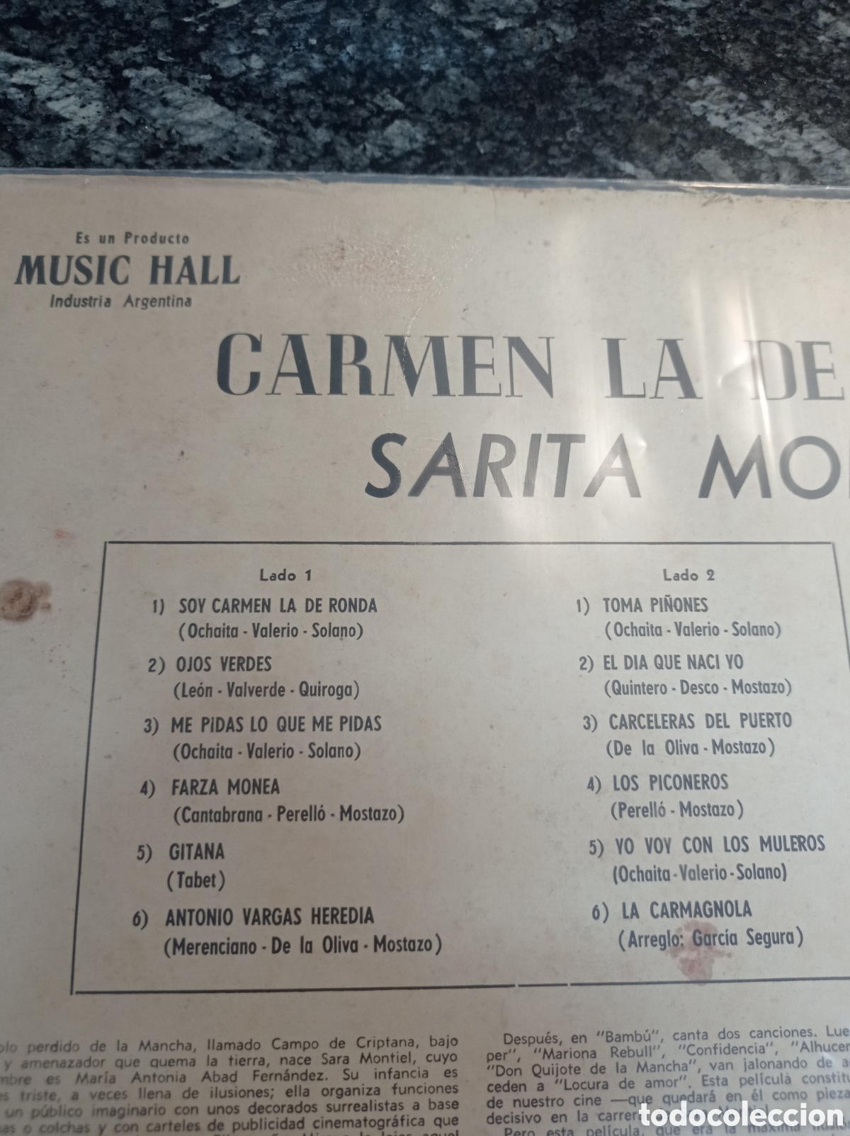 Discos de vinilo: LP de Sara Montiel edici&oacute;n argentina - Foto 3