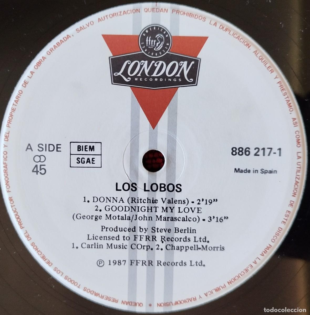Discos de vinilo: LOS LOBOS ** Donna ** MAXI SINGLE VINILO 1987 - Foto 3
