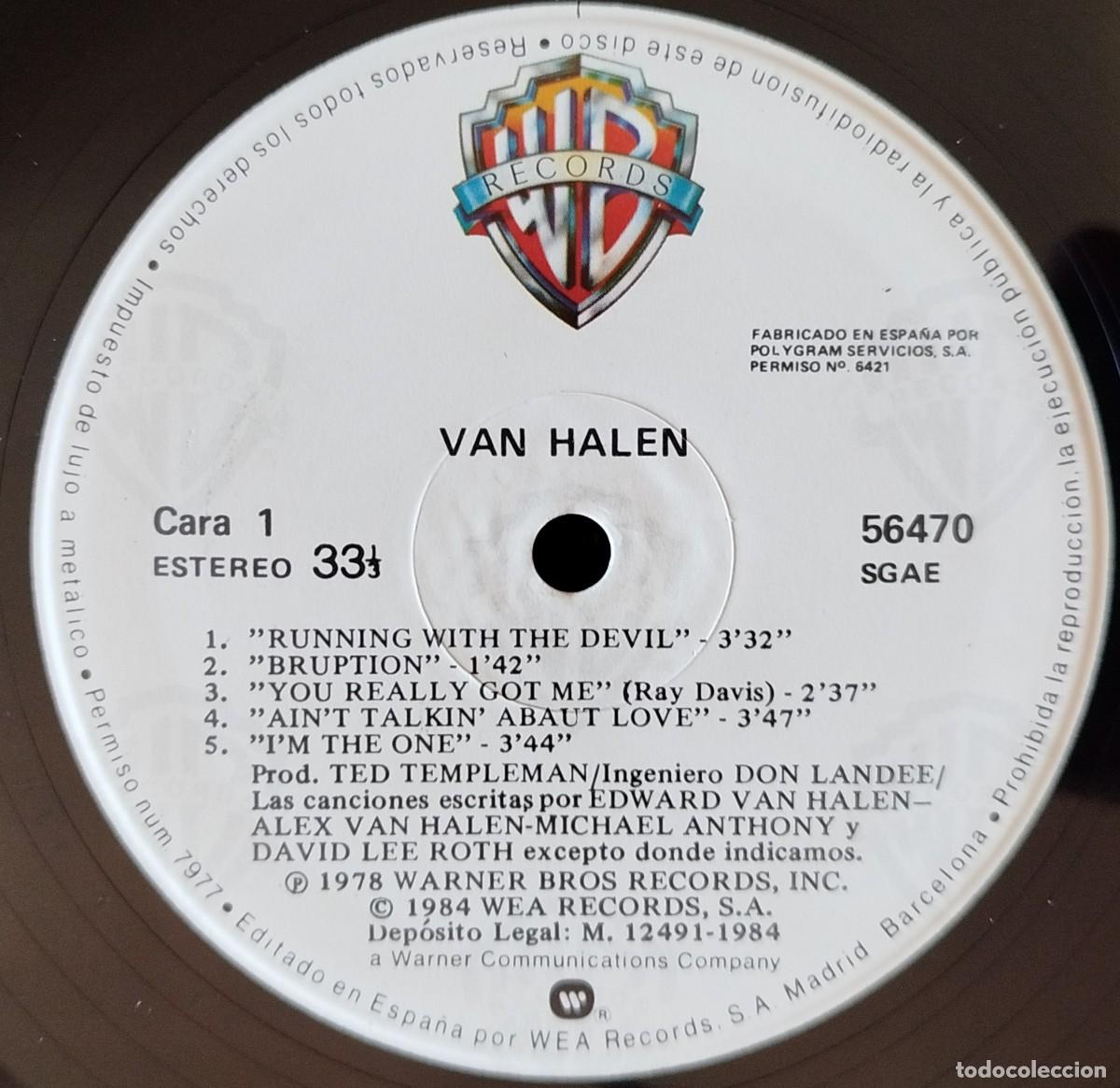 Discos de vinilo: VAN HALEN ** Van Halen ** VINILO LP REEDICION 1984 - Foto 3