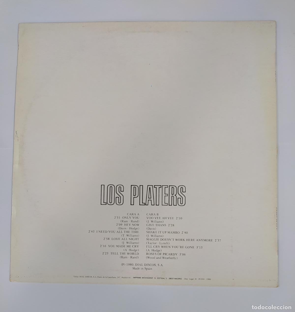 Discos de vinilo: LOS PLATERS - GRANDES &Eacute;XITOS. LP. TDKLP10 - Foto 2
