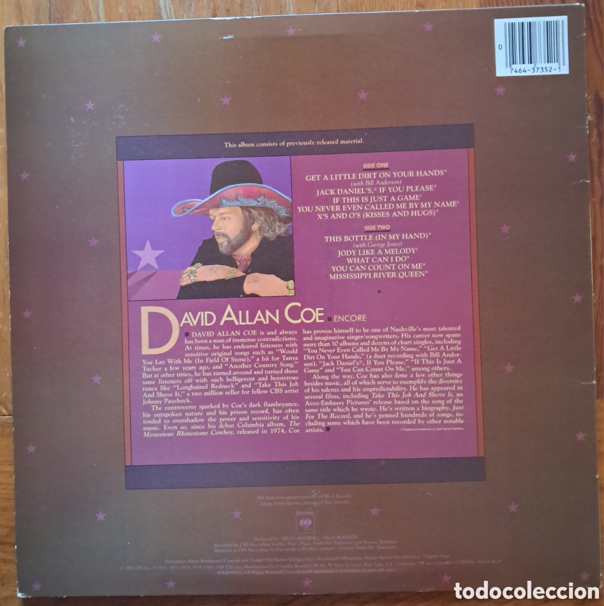 Discos de vinilo: David Allan Coe - encore - Foto 2