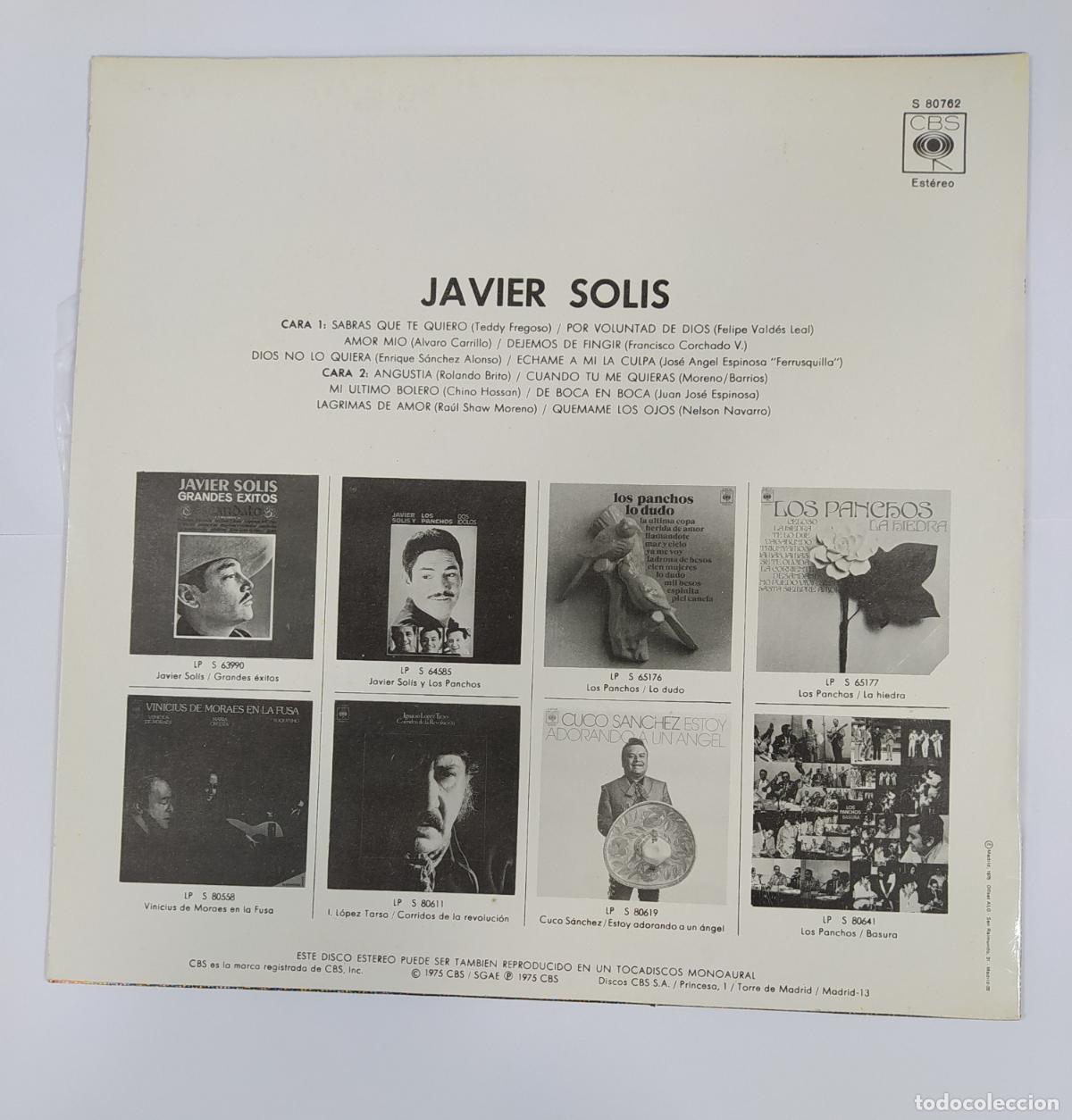 Discos de vinilo: JAVIER SOL&Iacute;S. JAVIER SOL&Iacute;S. LP. TDKLP11 - Foto 2