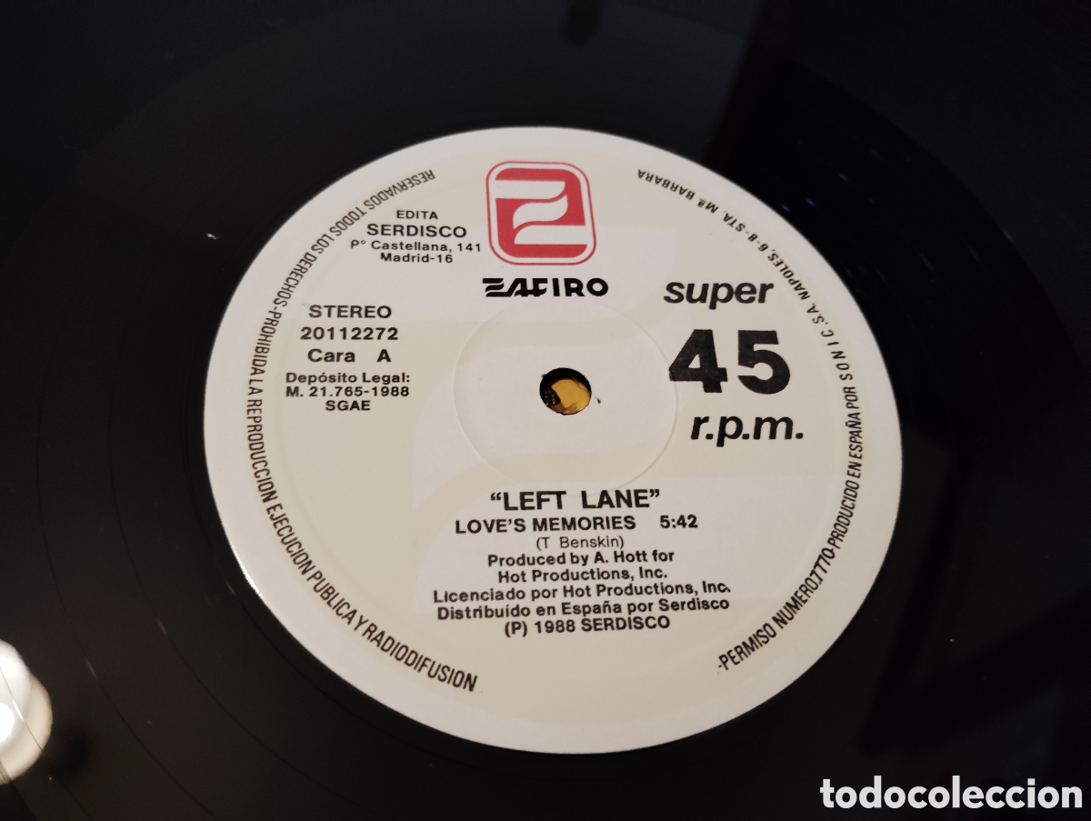Discos de vinilo: LEFT LANE - LOVES MEMORIES ( 1988 ) - Foto 3