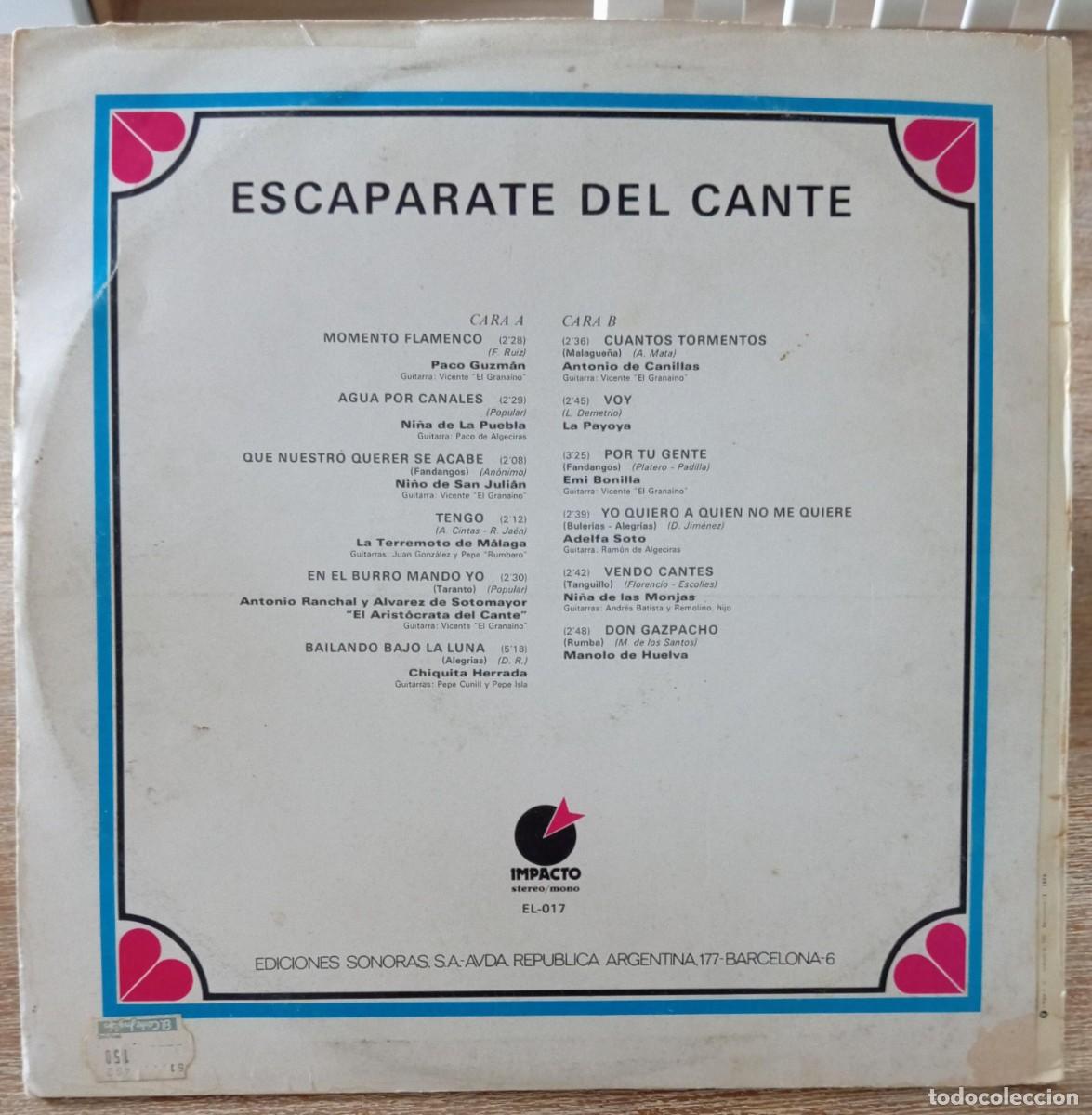 Discos de vinilo: VINILO ESCAPARATE DEL CANTE - Foto 2