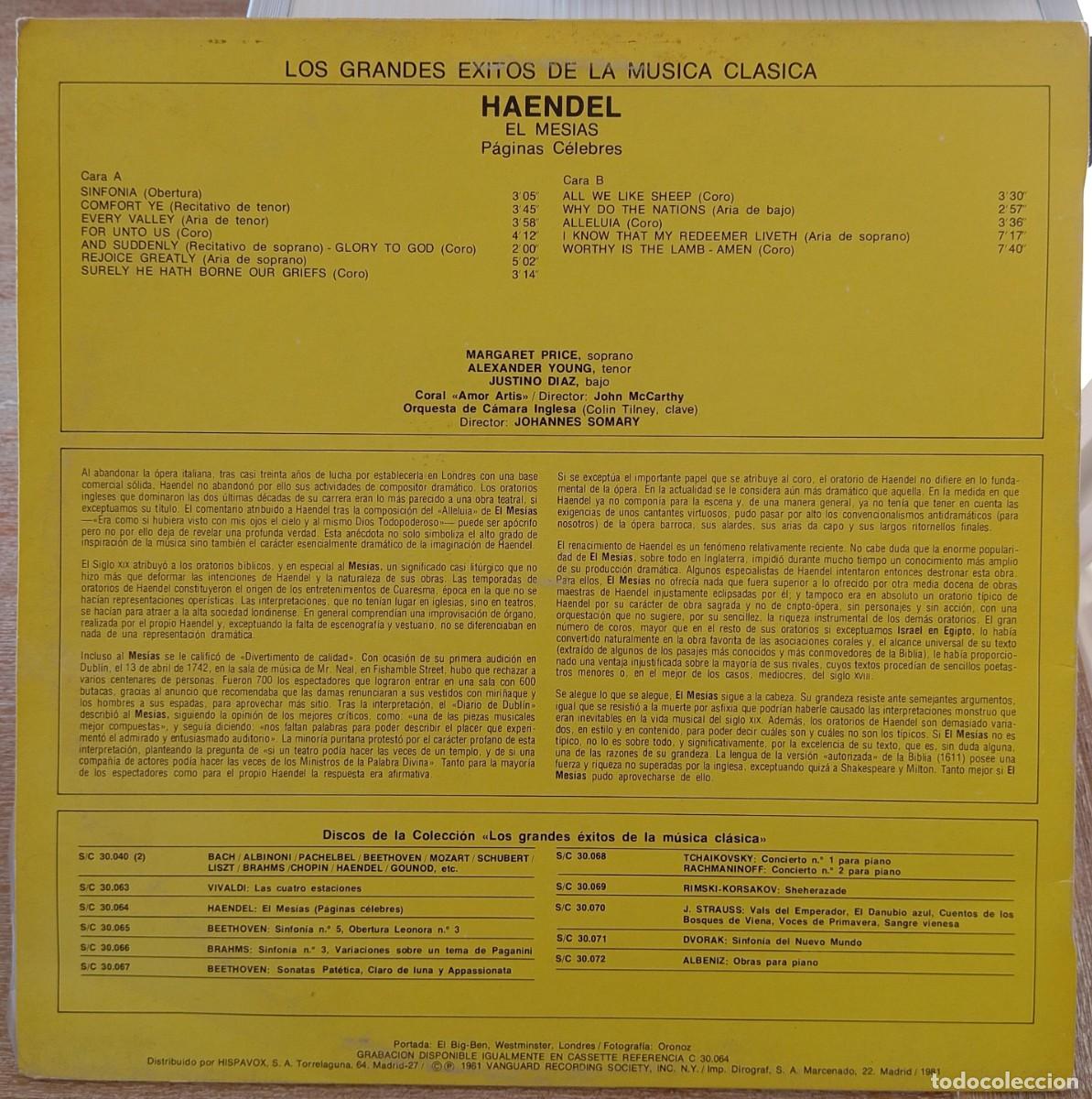 Discos de vinilo: VARIOS HAENDEL - EL MESIAS - Foto 2