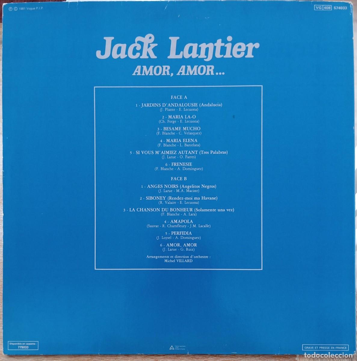Discos de vinilo: VINILO JACK LANTIER - AMOR, AMOR... - Foto 3